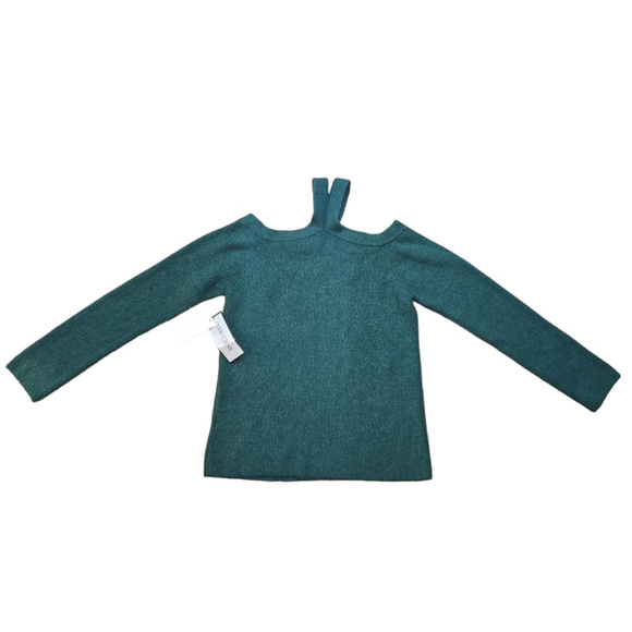 Women's Sam and Jess Long Sleeve Cold-Shoulder Sweater SZ Large Green MSRP $69 - Picture 2 of 7